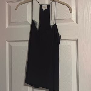 Black Cami NYC Soaghetti Strap Tank - Size Small - Like New - Black Lace